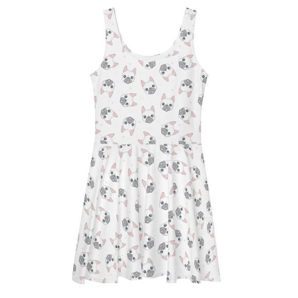Cute Dog Puppy Bulldog Face Dress